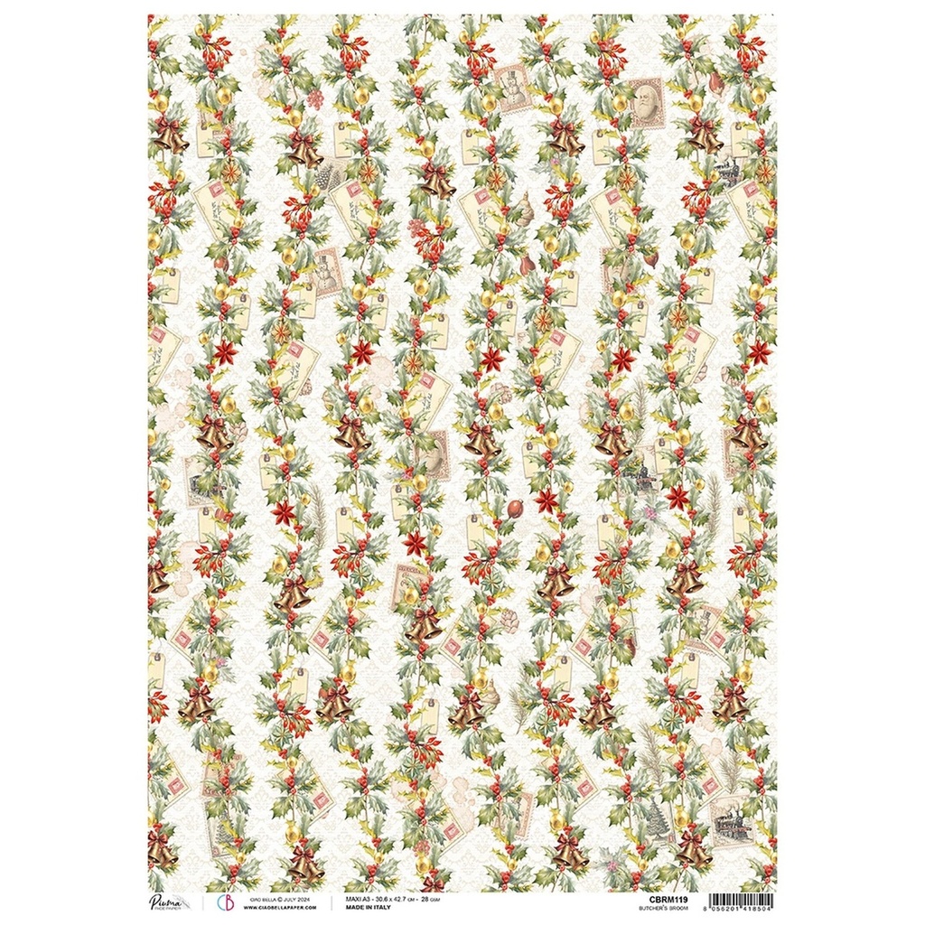 Ciao Bella Paper - Butcher's Broom A3 rice paper (SINGLE Sheet)