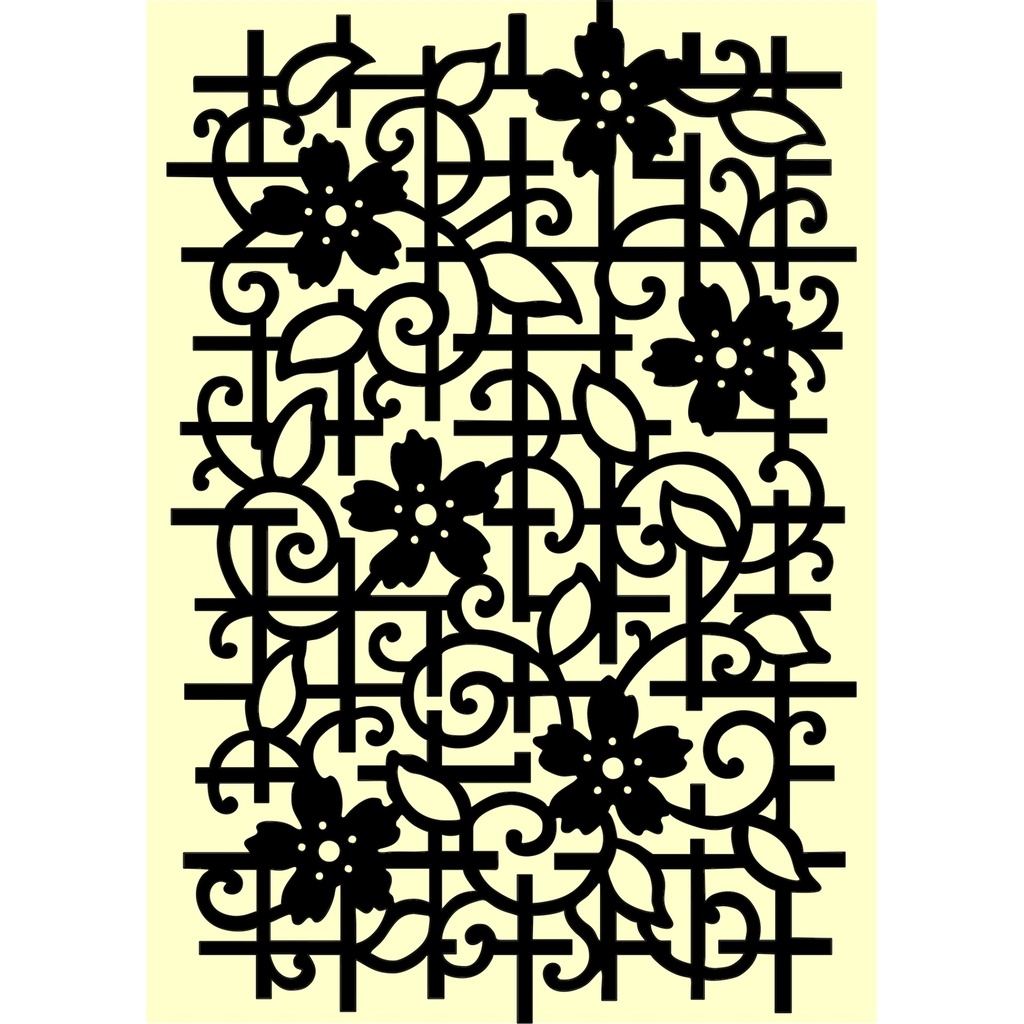 Personal Impressions Floral Lattice 5"x7" Mylar Stencil 