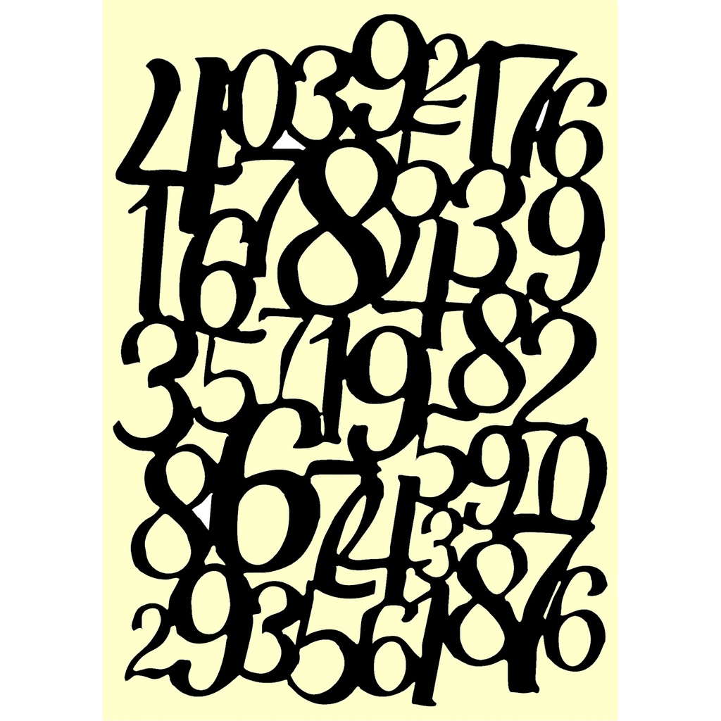 Personal Impressions Numbers 5"x7" Mylar Stencil