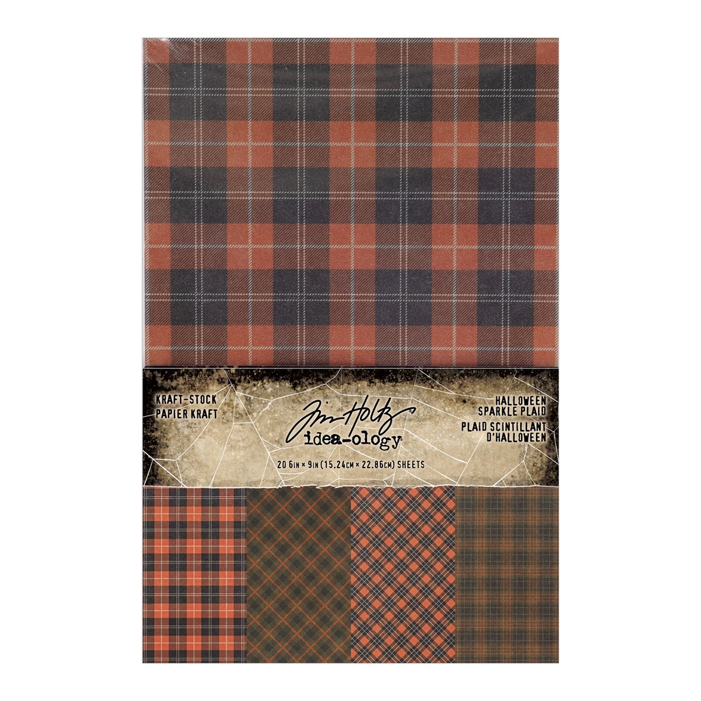 Tim Holtz Idea-ology - Halloween Sparkle Plaid Kraft-Card
