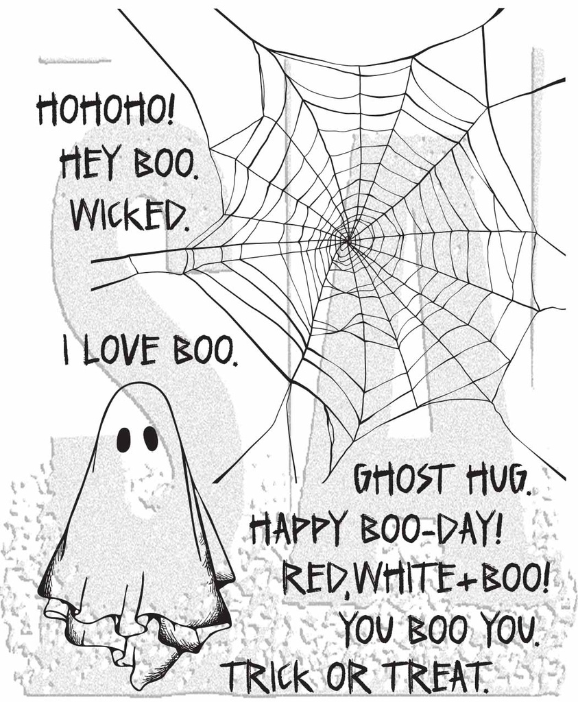 Tim Holtz - Stampers Anonymous Cling Stamps - Boo Crazy