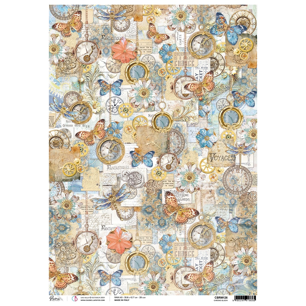 Ciao Bella Paper - Chrono Bloom A3 rice paper (3 Pack)