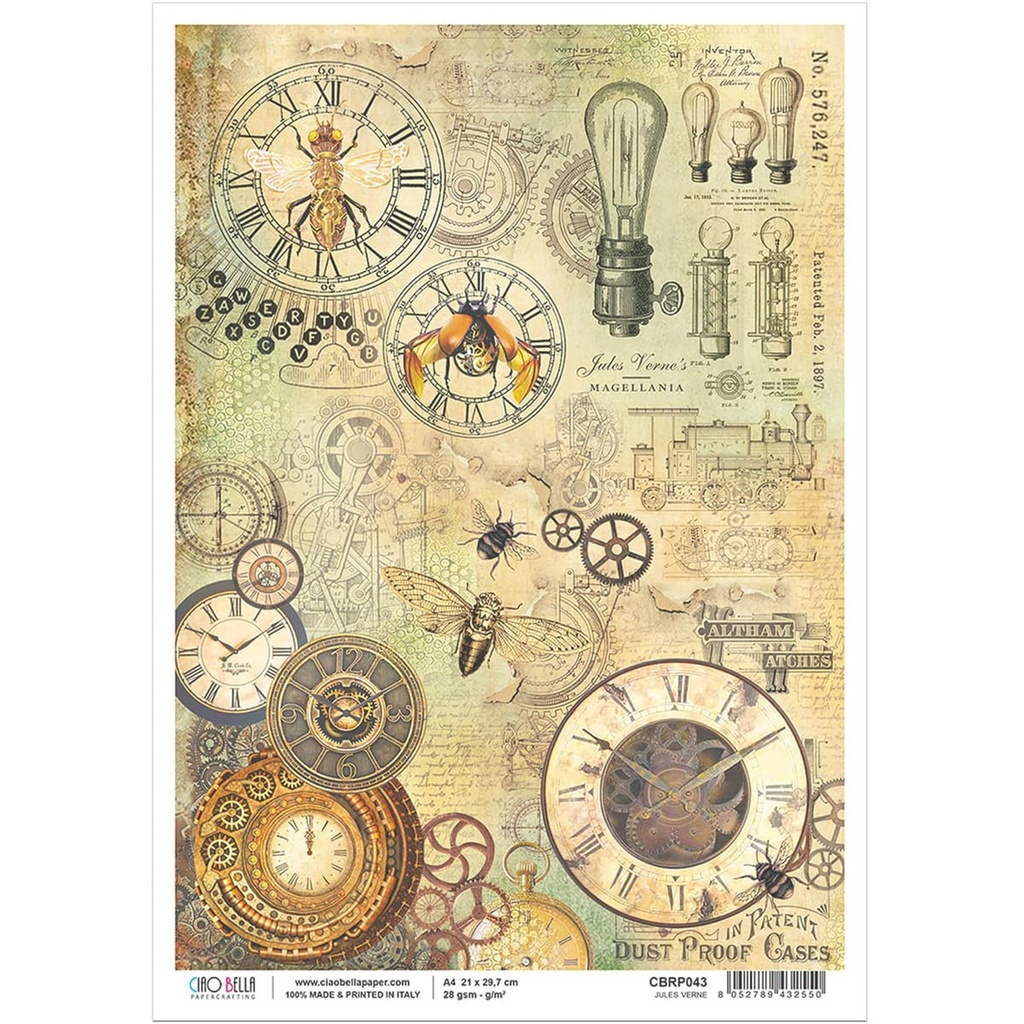 Ciao Bella Paper - Jules Verne A4 Rice Paper (5 pack)