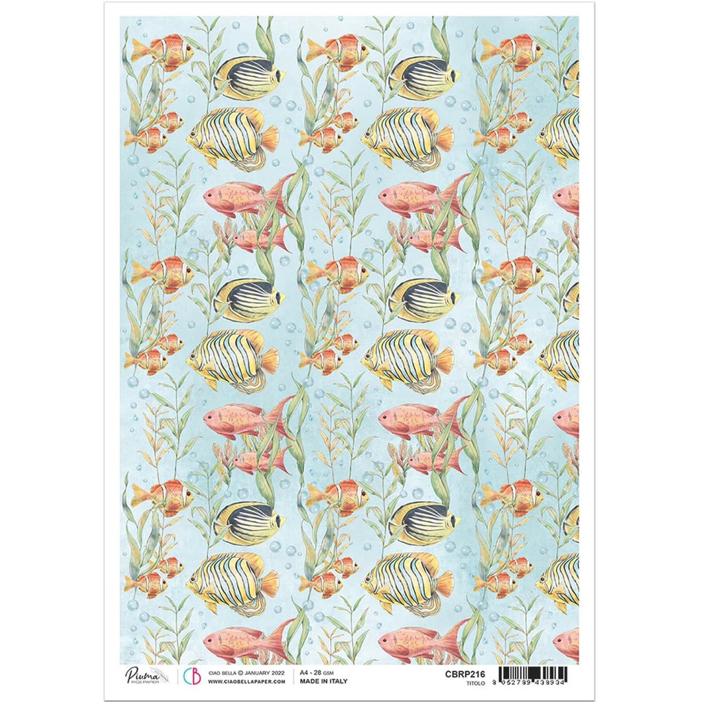 Ciao Bella Paper - Fishes - A4 rice paper (5 Pack)