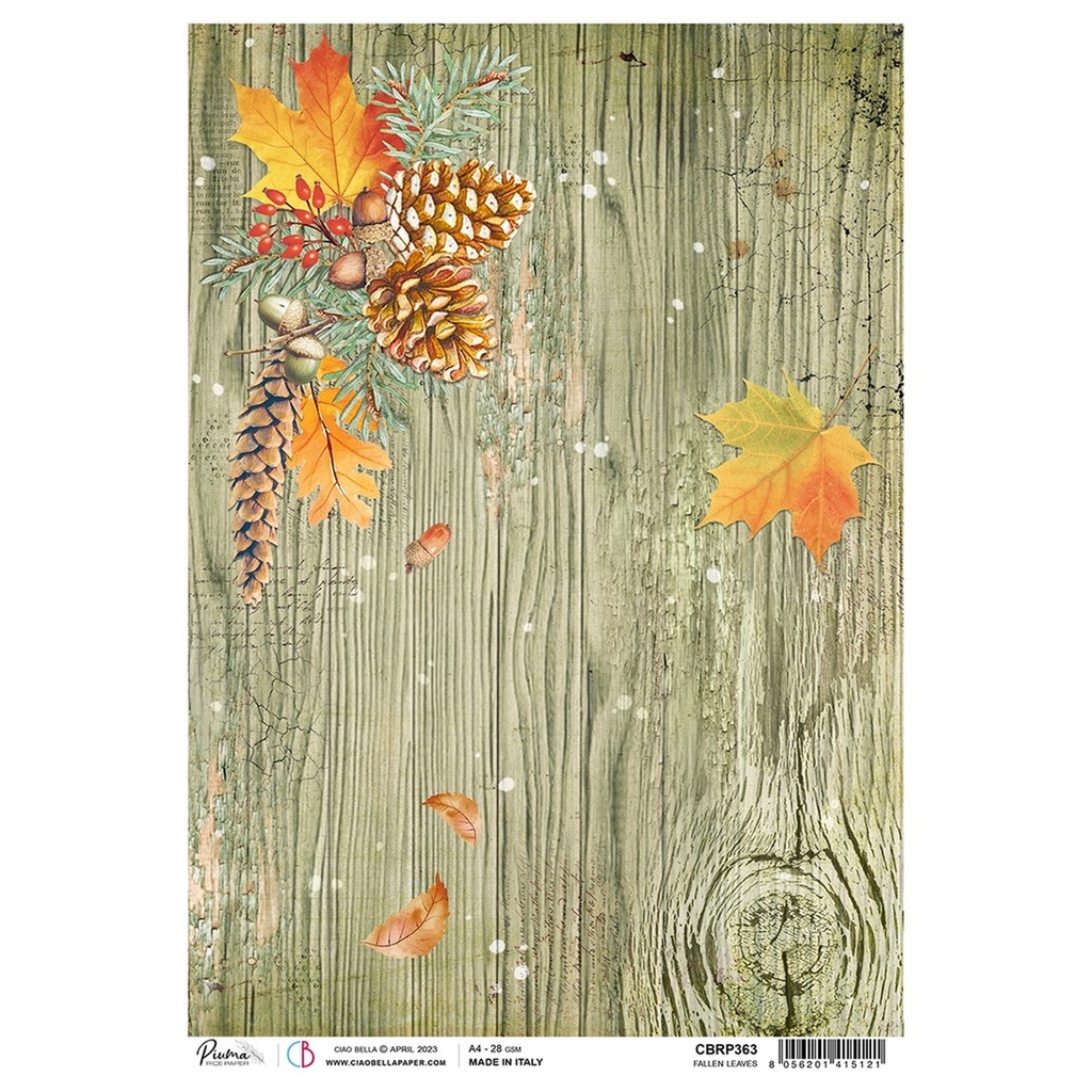 Ciao Bella Paper - Fallen Leaves A4 rice paper (5 Pack)