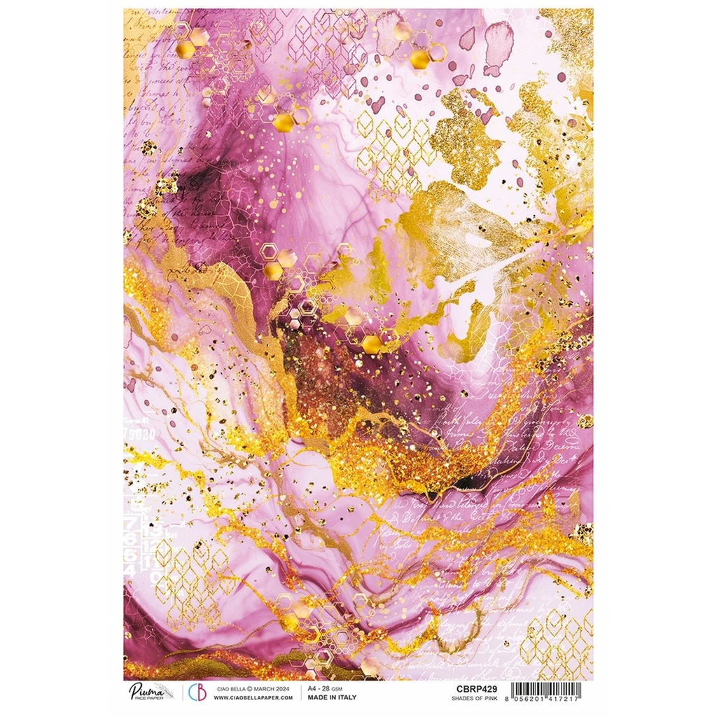 Ciao Bella Paper - Shades of Pink A4 rice paper (5 Pack)