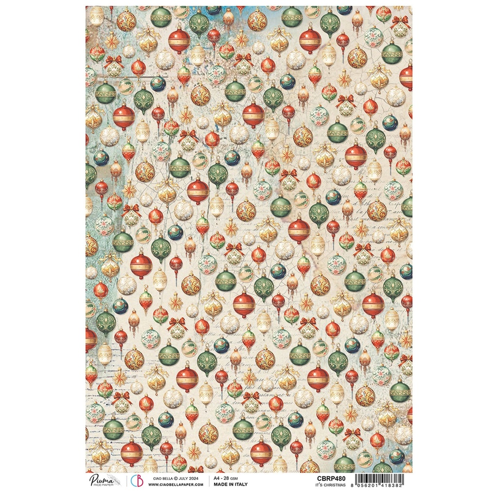 Ciao Bella Paper - It's Christmas A4 Rice Paper (5 pack)