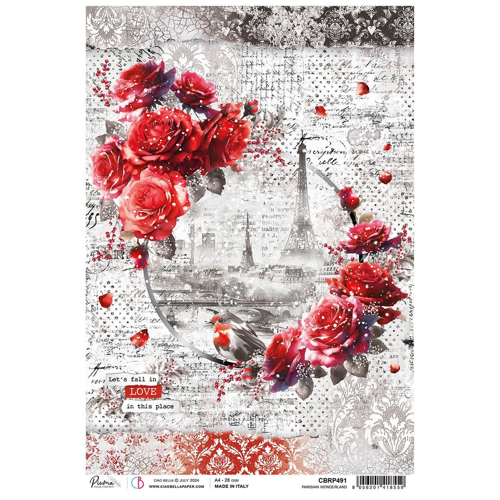 Ciao Bella Paper - Parisian Wonderland A4 rice paper (5 Pack)