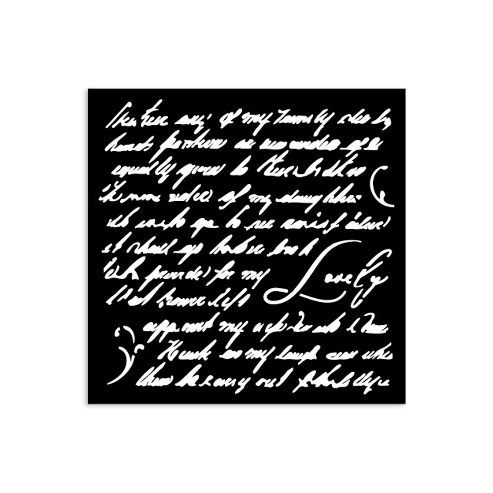 Stamperia - Masquerade - Handwriting Stencil (12x12cm)