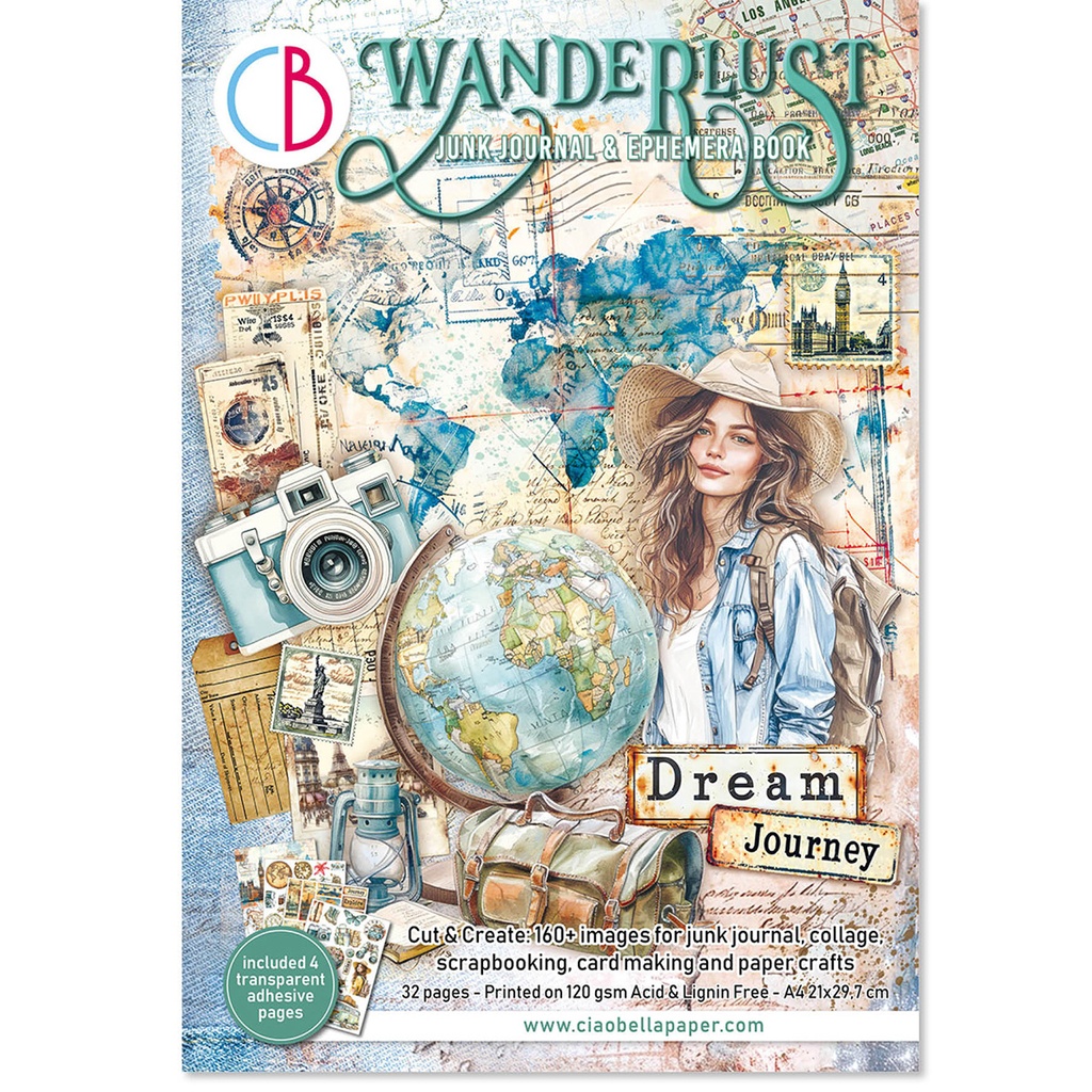 Ciao Bella Paper - Wanderlust - Junk Journal Ephemera Book 