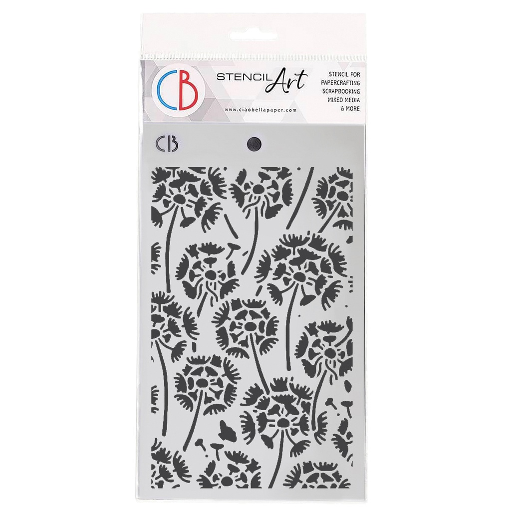 Ciao Bella Paper - Dancing Dandelions 5"x8" stencil