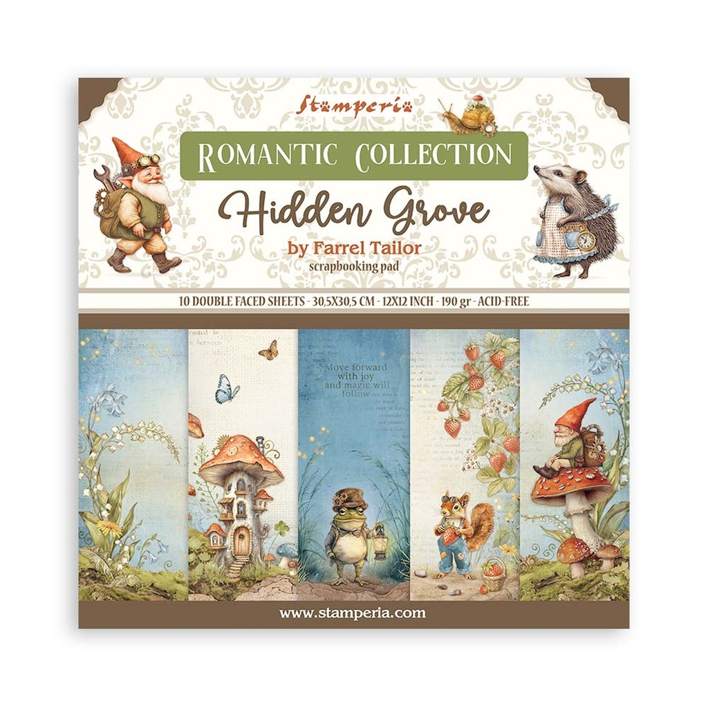 Stamperia - Hidden Grove - 10 Sheets  12"x12" Double Sided Pad  