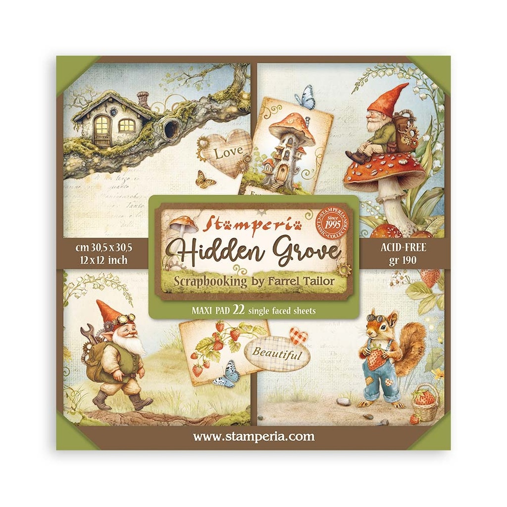 Stamperia - Hidden Grove -  12"x12" Single Sided Pad - 22 sheets