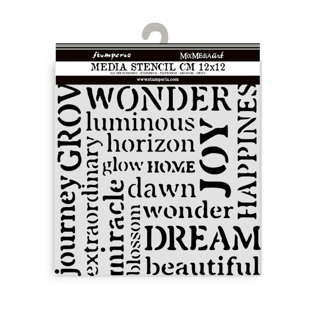 Stamperia - Hidden Grove - Writings Stencil (12cmx12cm)