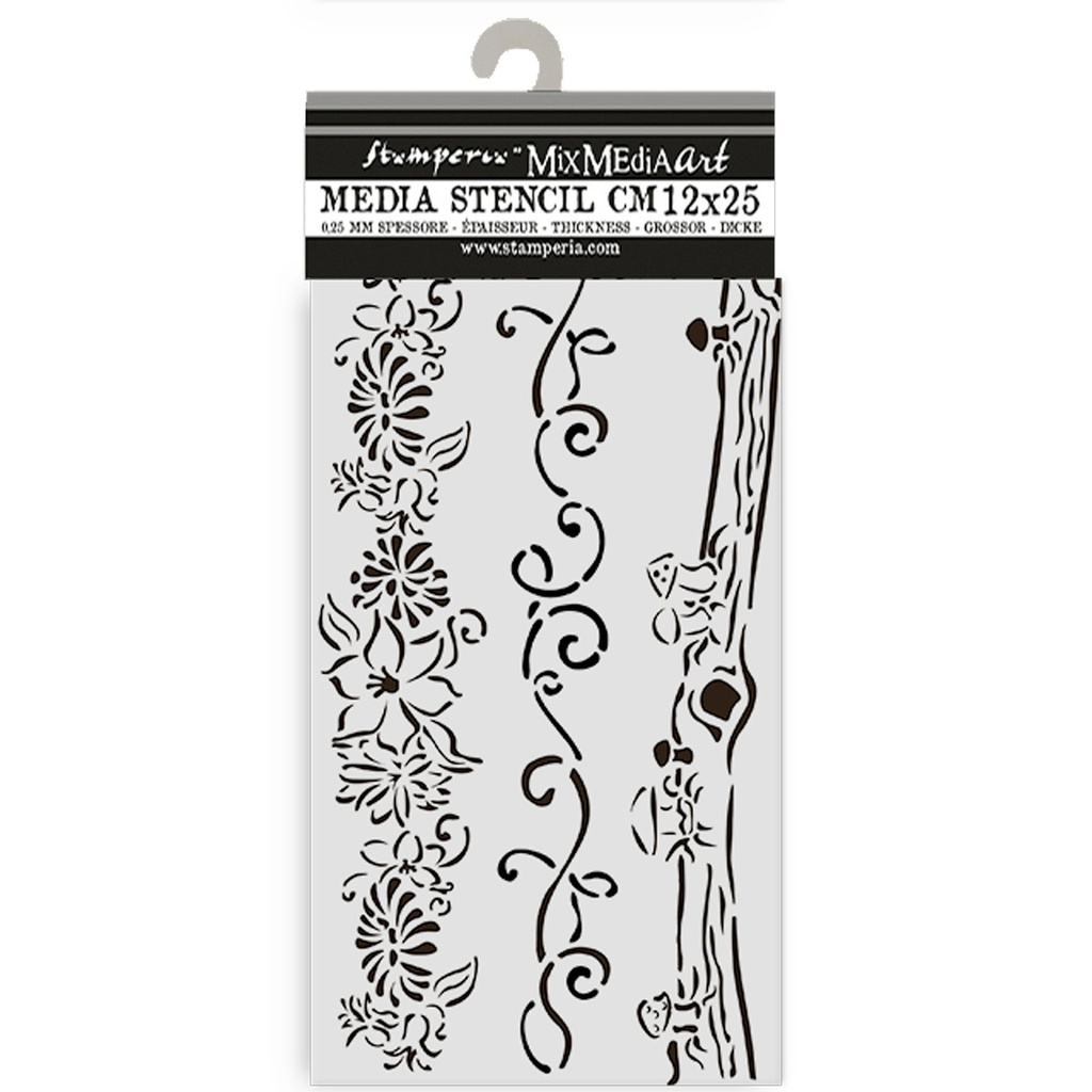 Stamperia - Hidden Grove - 3 Borders Stencil (12cmx25cm)