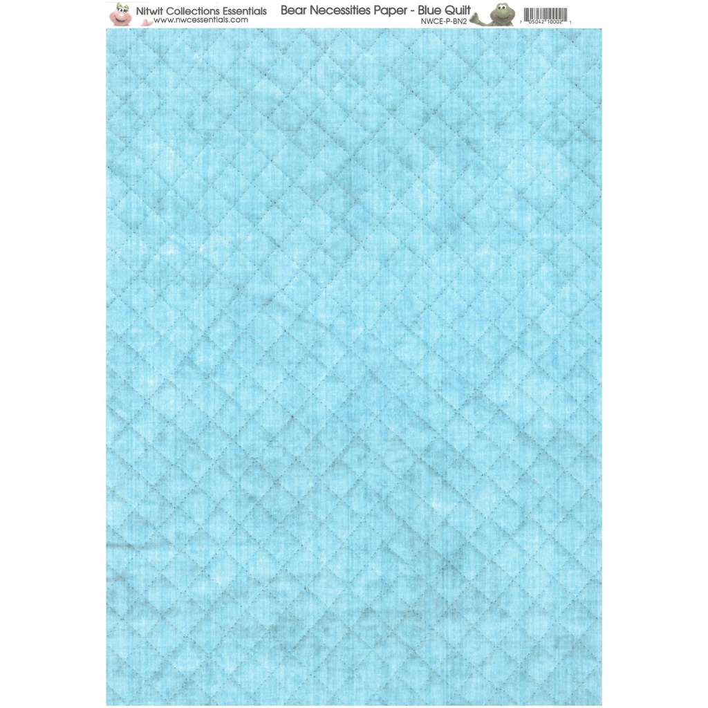 Nitwits Bear Necessities  Blue Quilted Paper A4 pack of 10 sheets       