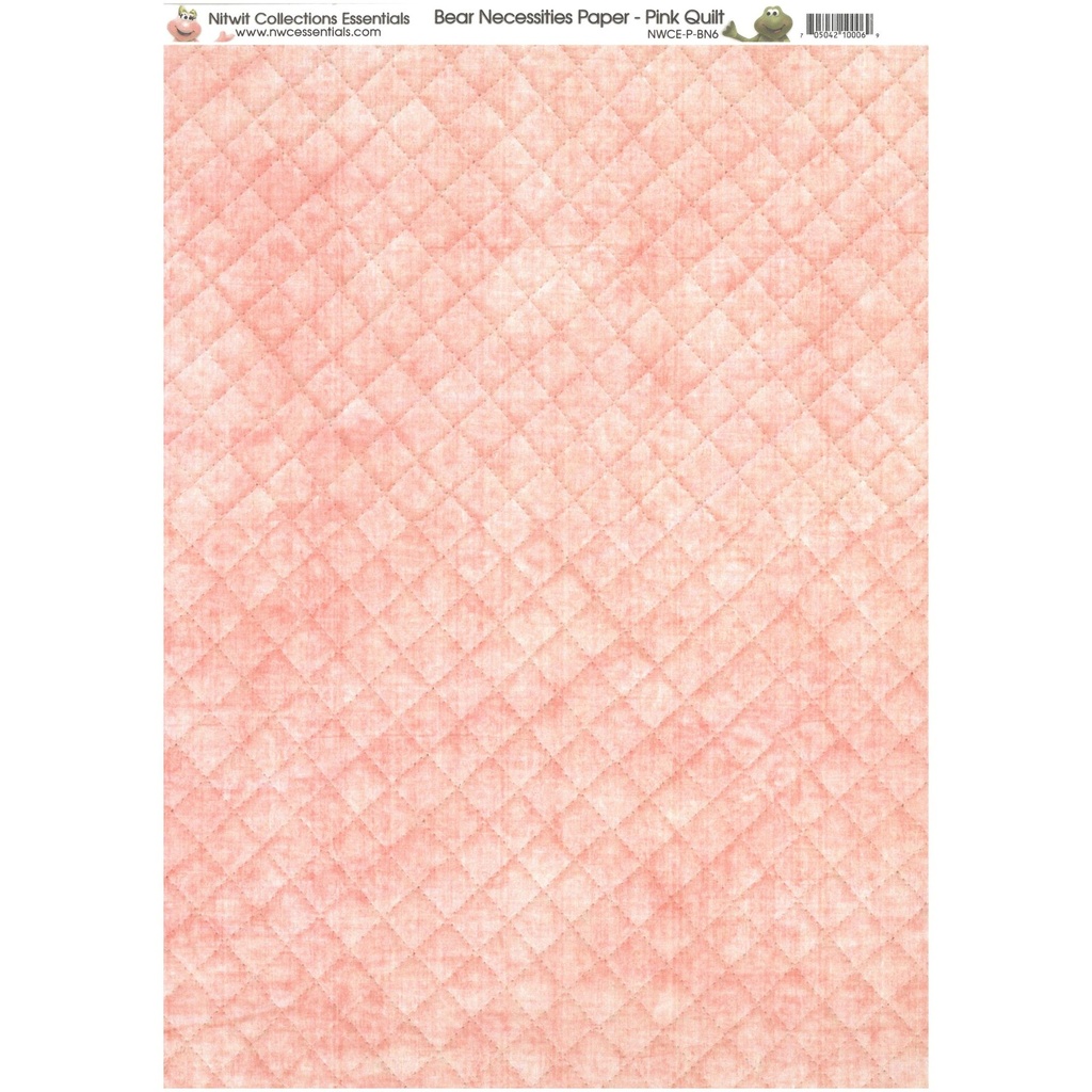 Nitwits Bear Necessities  Pink Quilt Paper A4 pack of 10 sheets         