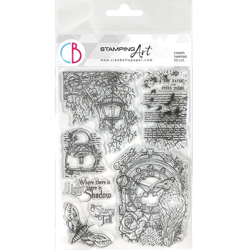 Ciao Bella Paper - The Raven 6"x8" stamp set