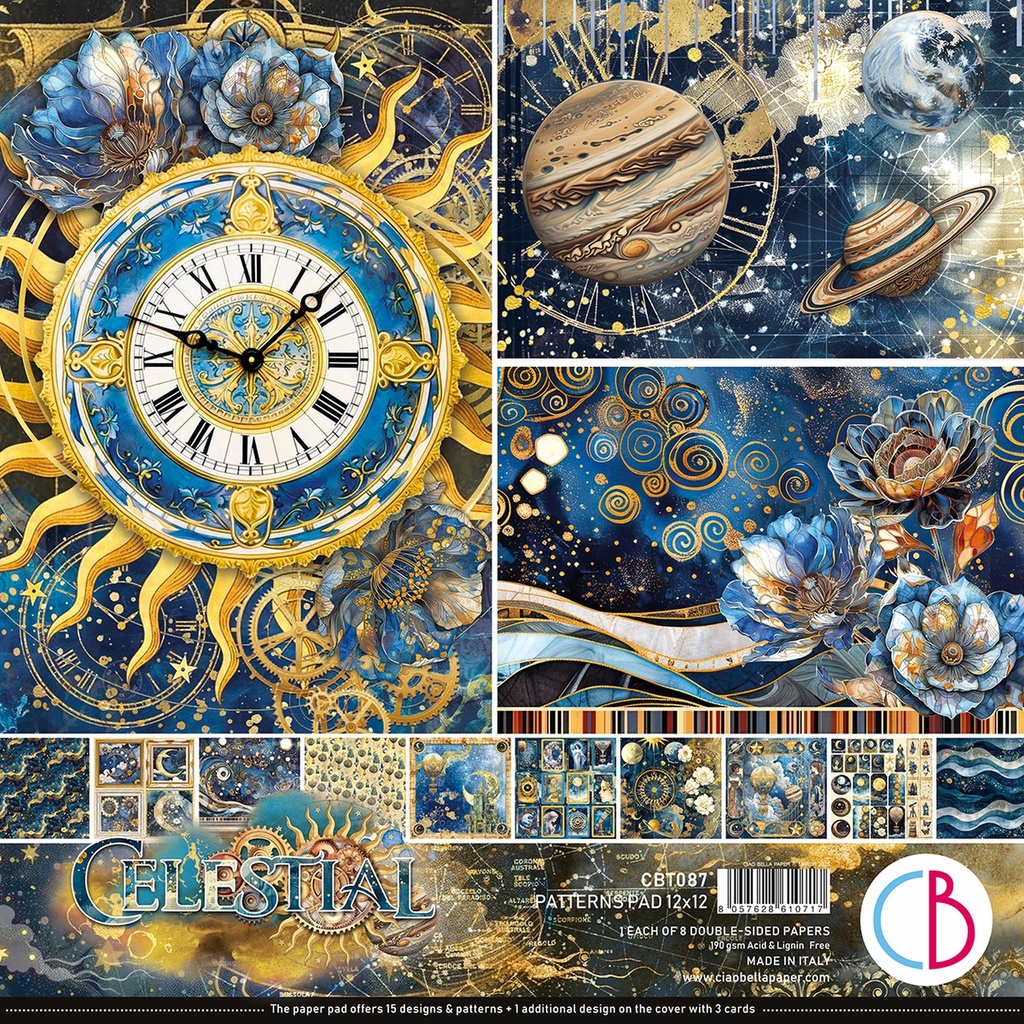 Ciao Bella Paper - Celestial  Patterns Pad (12"x12")
