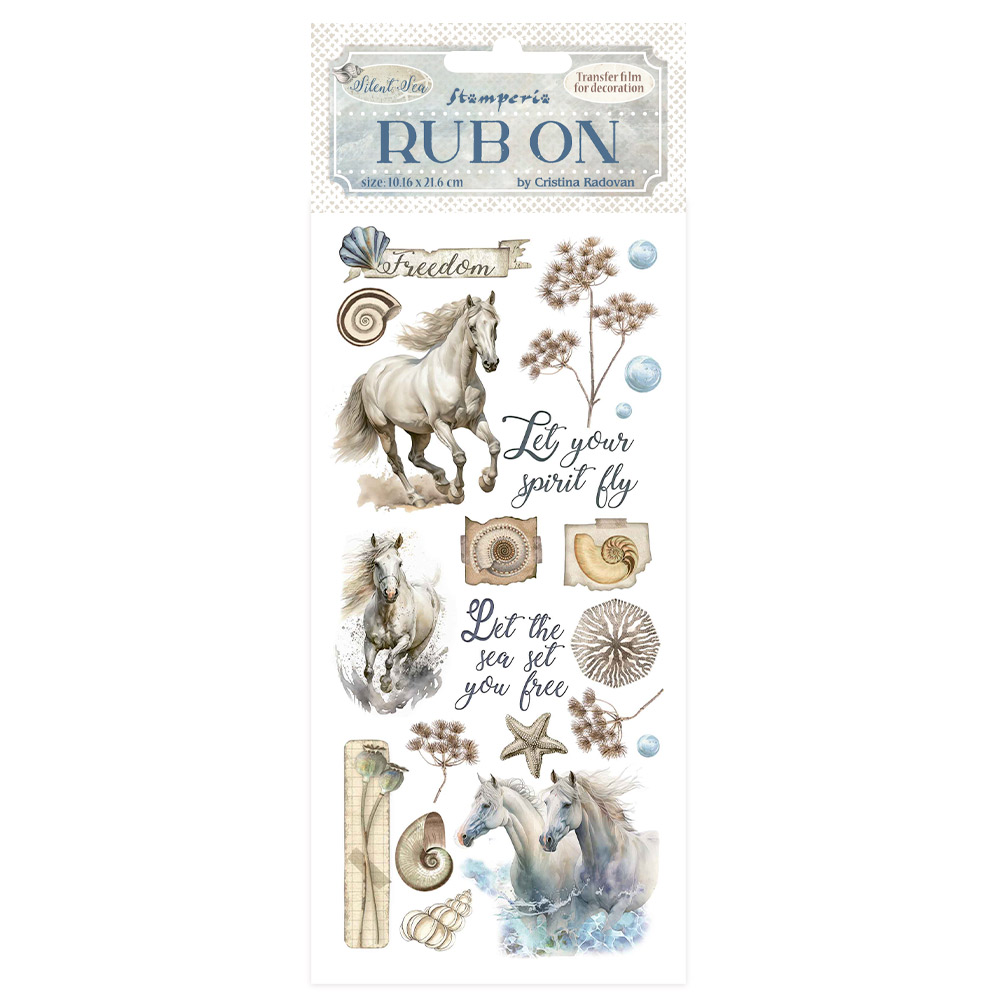 Stamperia - Silent Sea Rub-on - Horses