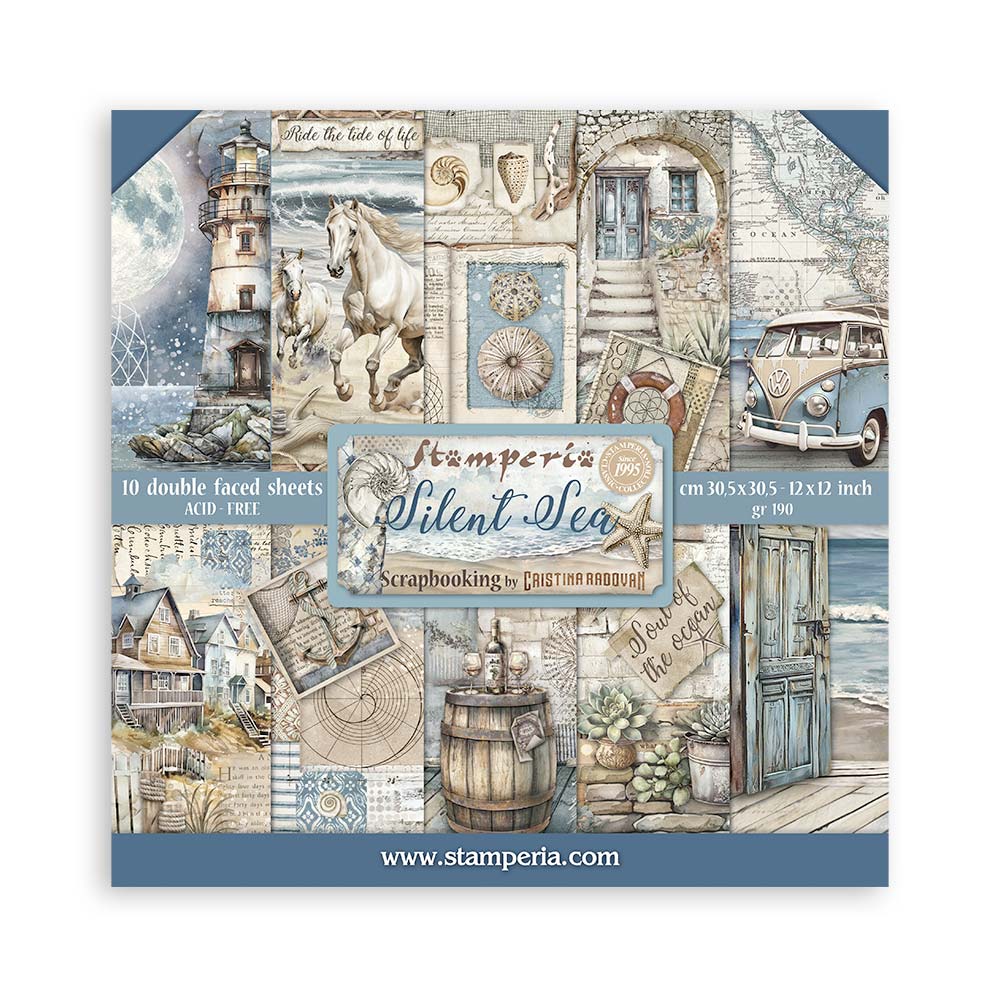 Stamperia - Silent Sea - Scrapbooking Pad - 10 Sheets  12"x12" Double sided