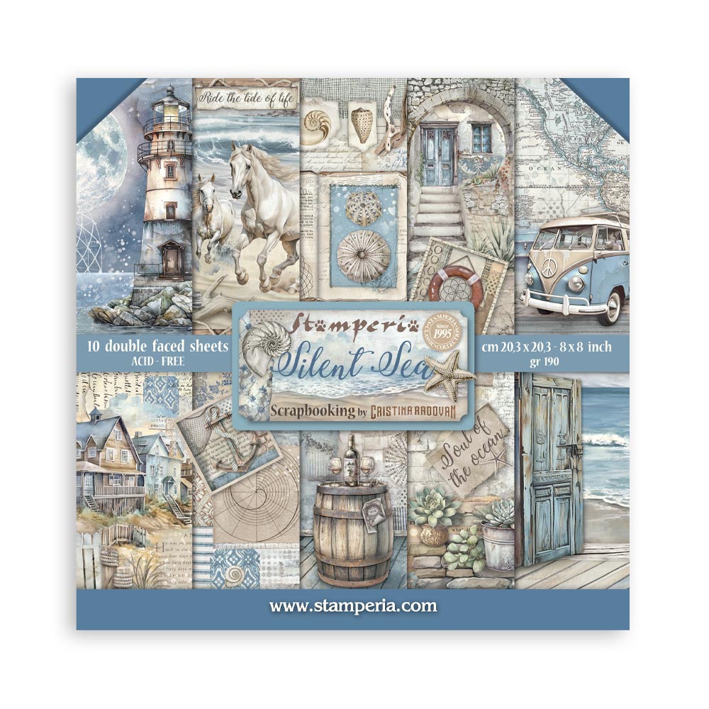 Stamperia - Silent Sea - 8"x8" Double Sided Scrapbooking Pad