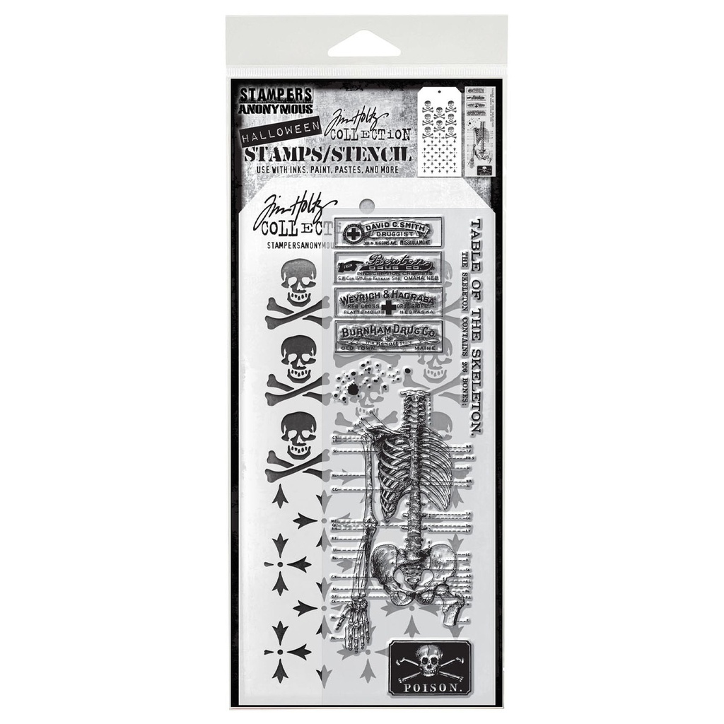 Tim Holtz Mixed-Media Stamps & Stencil Set - Examination