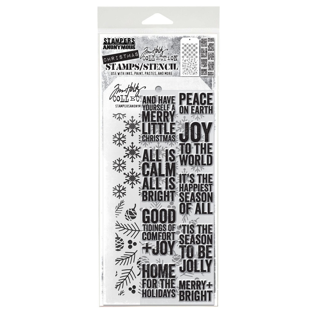 Tim Holtz Mixed-Media Stamps & Stencil Set: MIXED MEDIA SET #33