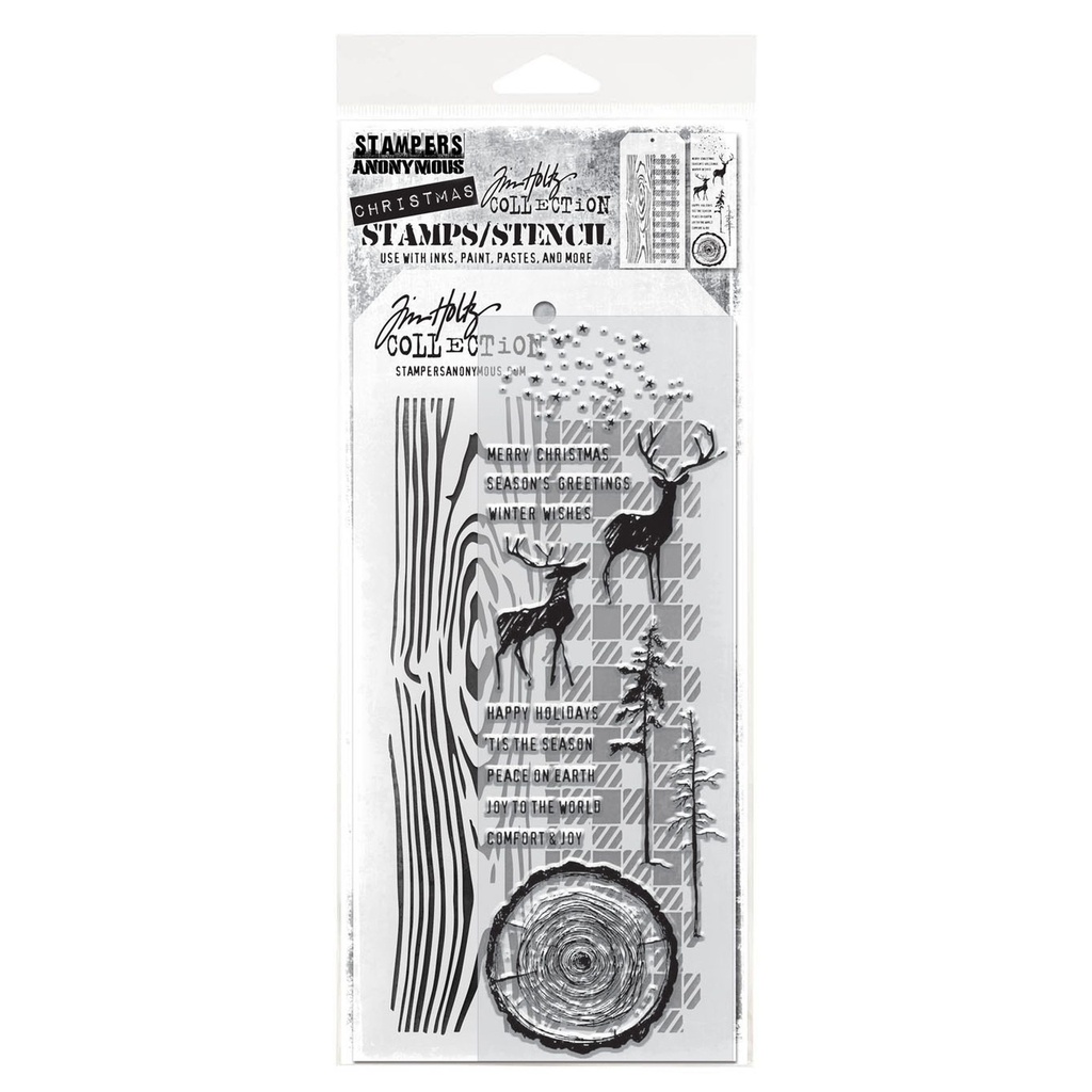 Tim Holtz Mixed-Media Stamps & Stencil Set - Great Outdoors