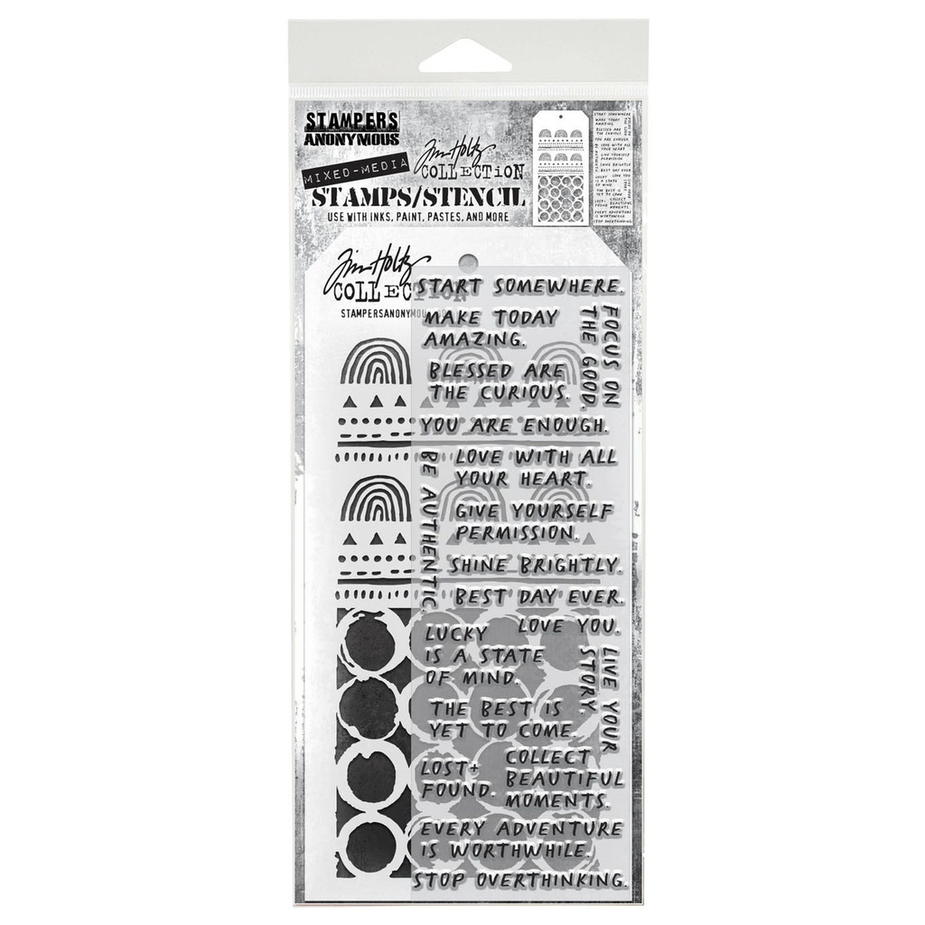 Tim Holtz Mixed-Media Stamps & Stencil Set #62 - Noteworthy 2