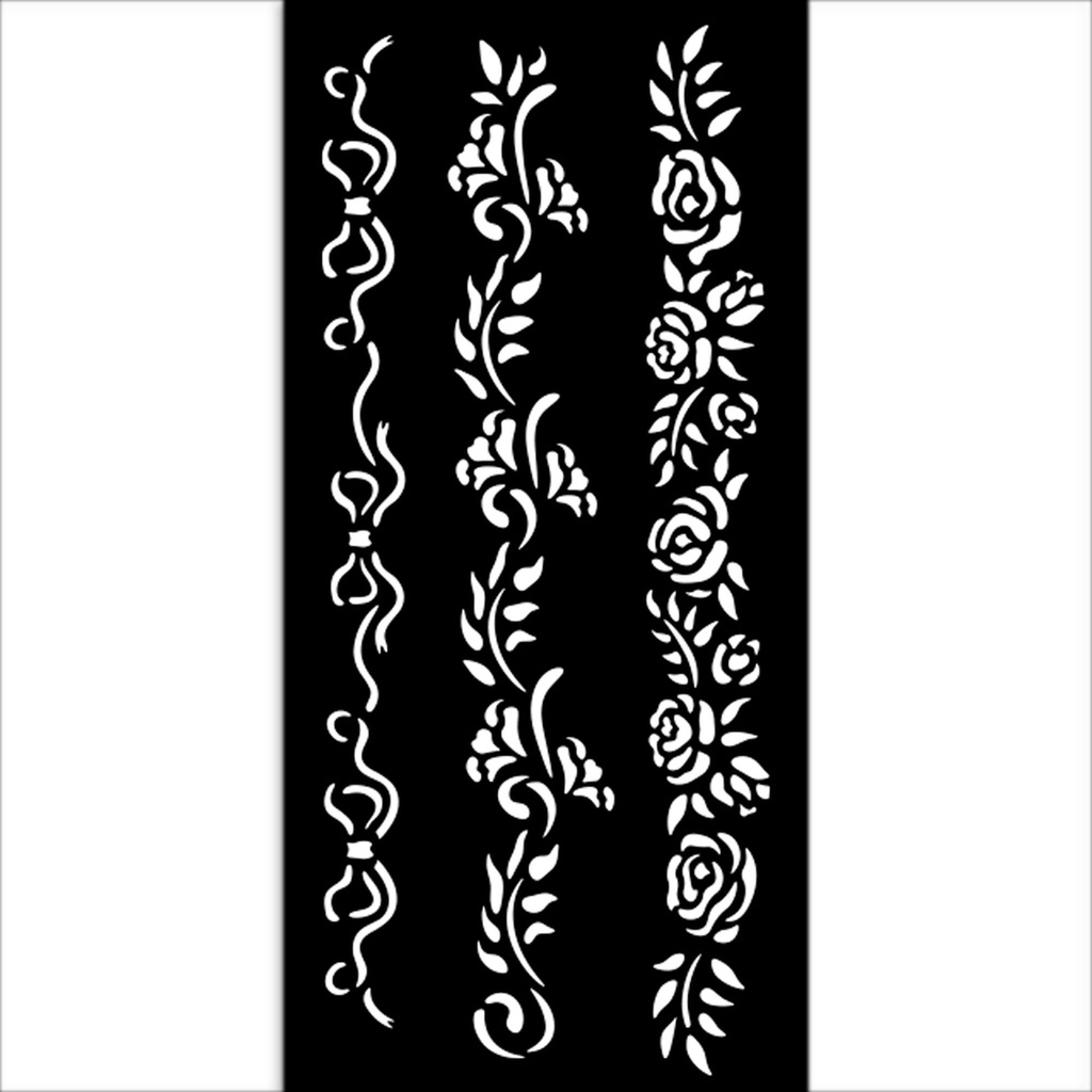 Stamperia - Timeless -3 Borders Stencil (12cmx25cm)