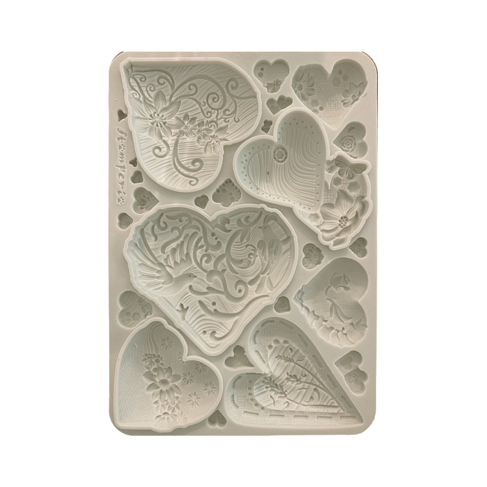Stamperia -  Alice in Christmas - A5 Silicon mould - Simple Hearts