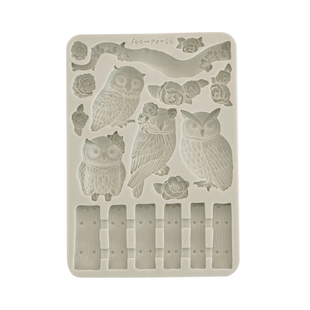Stamperia - The Owl's House - Owls and Branch A5 Silicon Mould