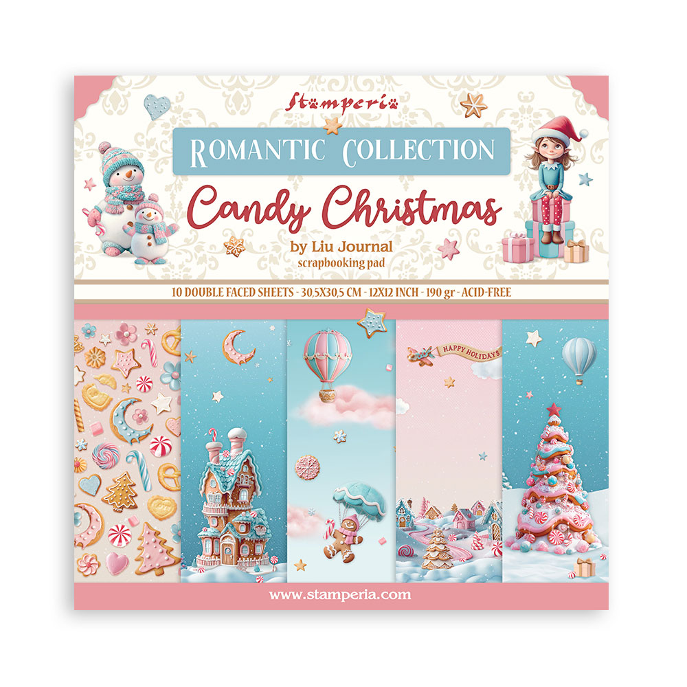 Stamperia - Candy Christmas - 10 Sheets 12"x12" Double Sided Scrapbooking Pad 