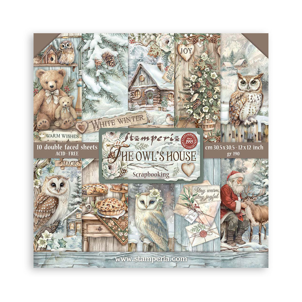 Stamperia - The Owl's House - 10 Sheets 12"x12" Double Sided Scrapbooking Pad 