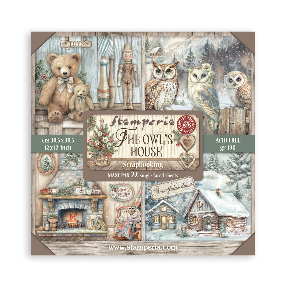 Stamperia - The Owl's House - 12"x12" Single Face Scrapbooking Pad 