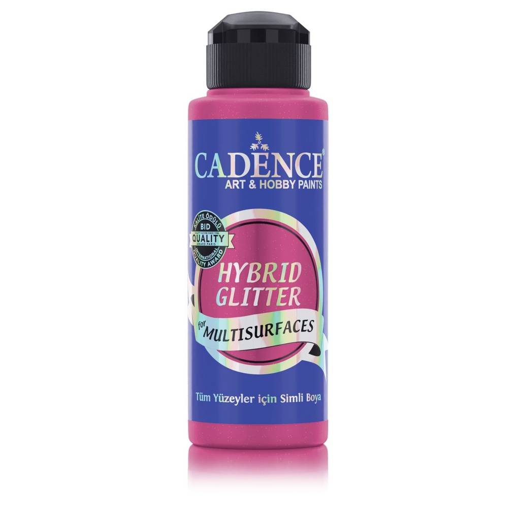 Cadence Hybrid Glitter Paint - Fuchsia + Silver Glitter (120 ml)