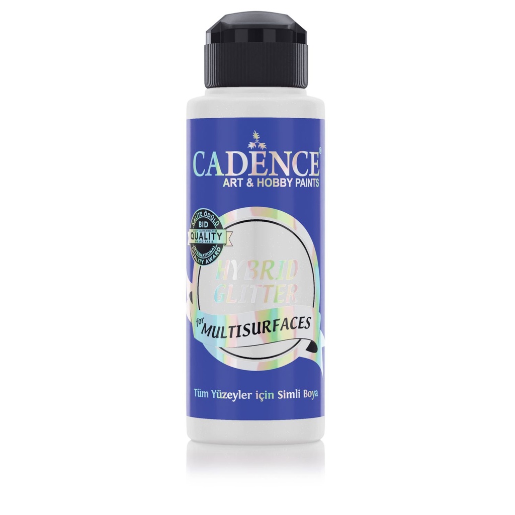 Cadence Hybrid Glitter Paint - White + Gold Glitter (120 ml)