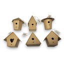 Paper Mache Mini Bird Houses - Assorted Designs (6pcs)