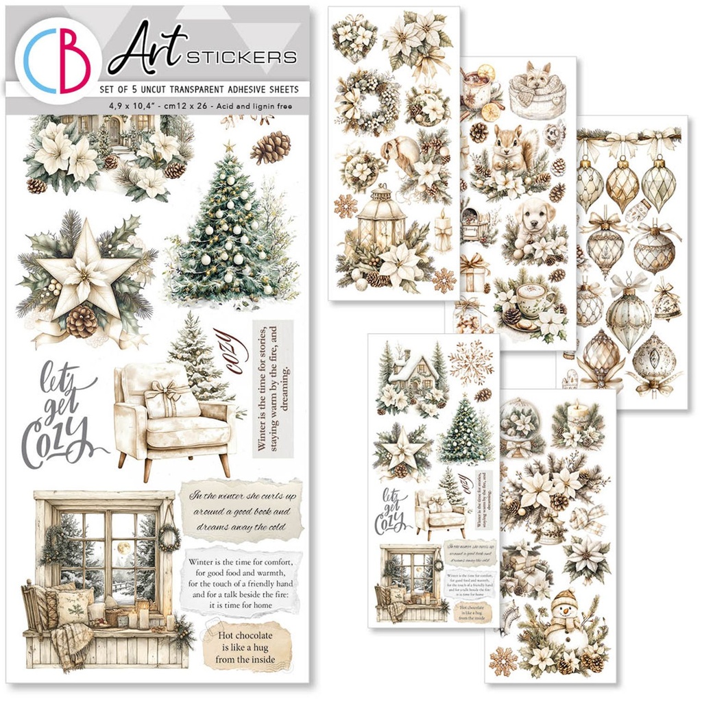 Ciao Bella Paper - Winter Season - Sticker Sheets (5pk) 