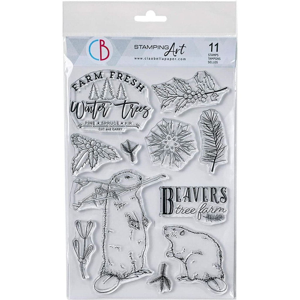Ciao Bella Paper - Forest Tales - Beavers Tree Farm 6"x8" stamp set