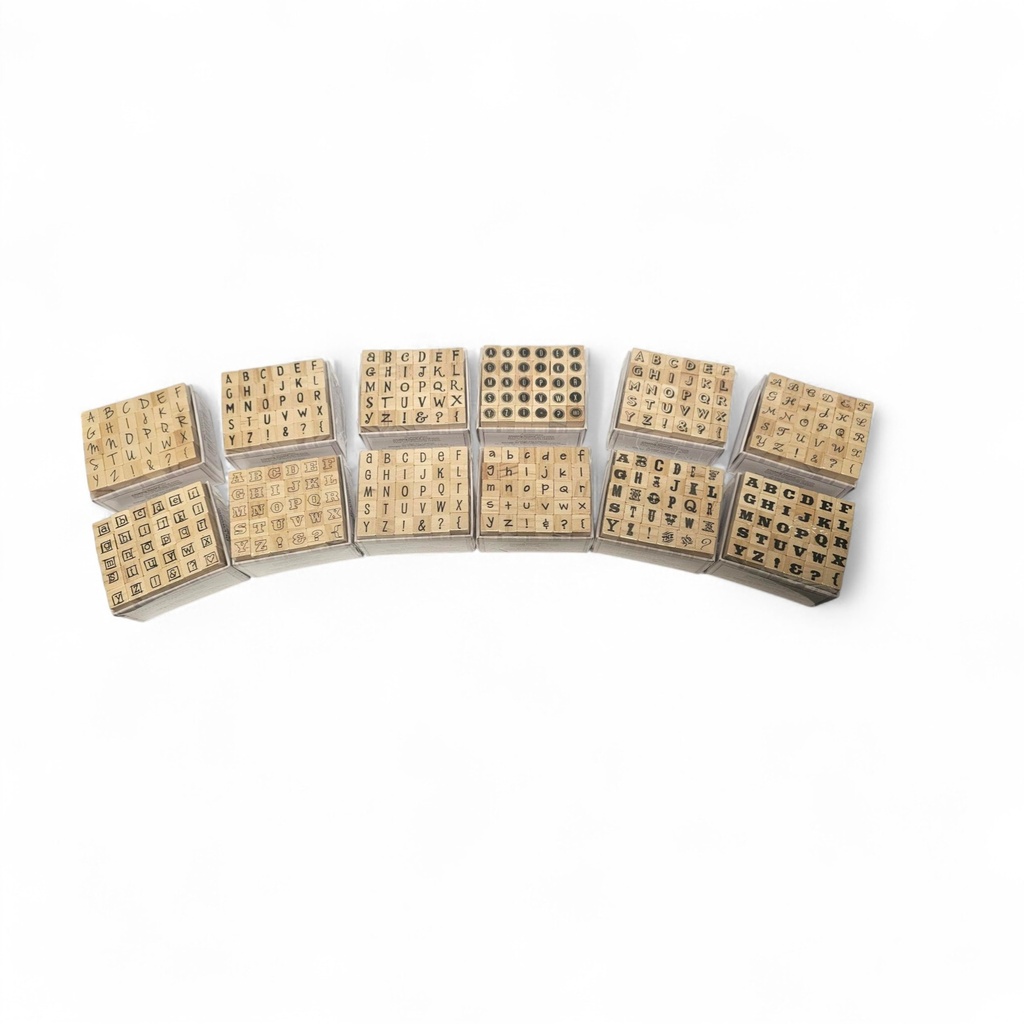 Wood Mounted Alphabet Stamp Collection – Box of 48 Sets      
