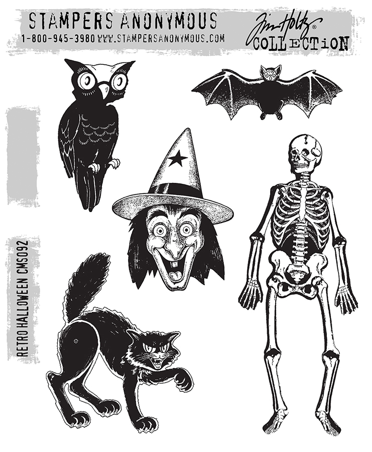 Tim Holtz - Stampers Anonymous Cling Stamps - Retro Halloween