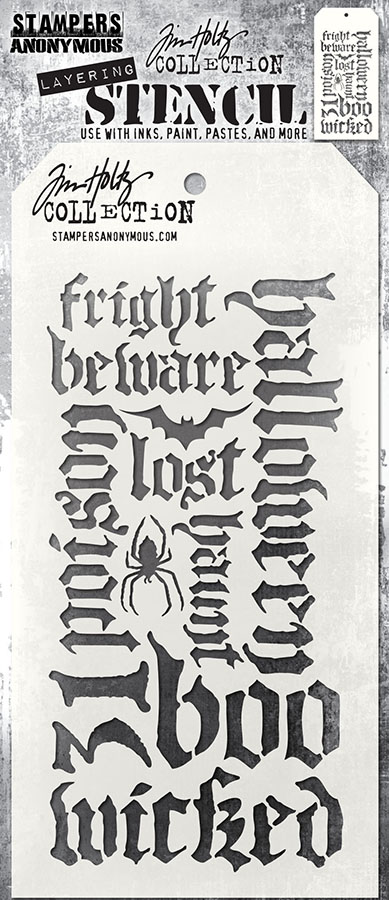 Tim Holtz Layering Stencil - Halloween Script