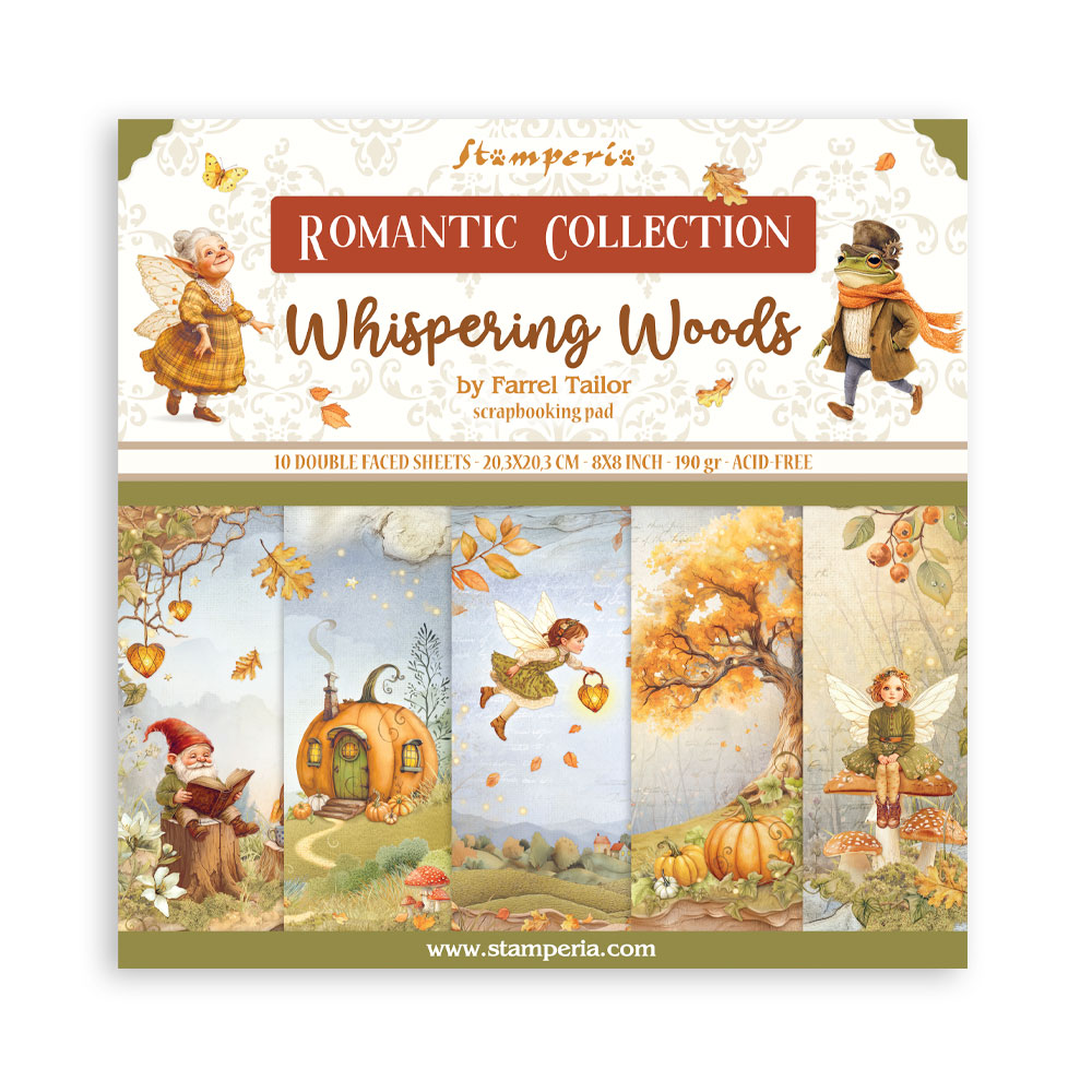 Stamperia - Whispering Woods  - 8"x8" Double Sided Scrapbooking Pad 