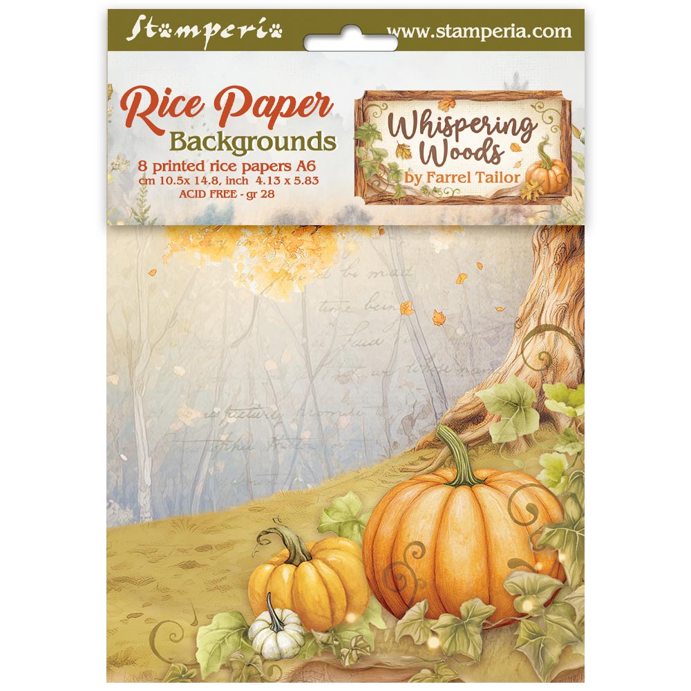 Stamperia - Whispering Woods - A6 Rice paper  Backgrounds