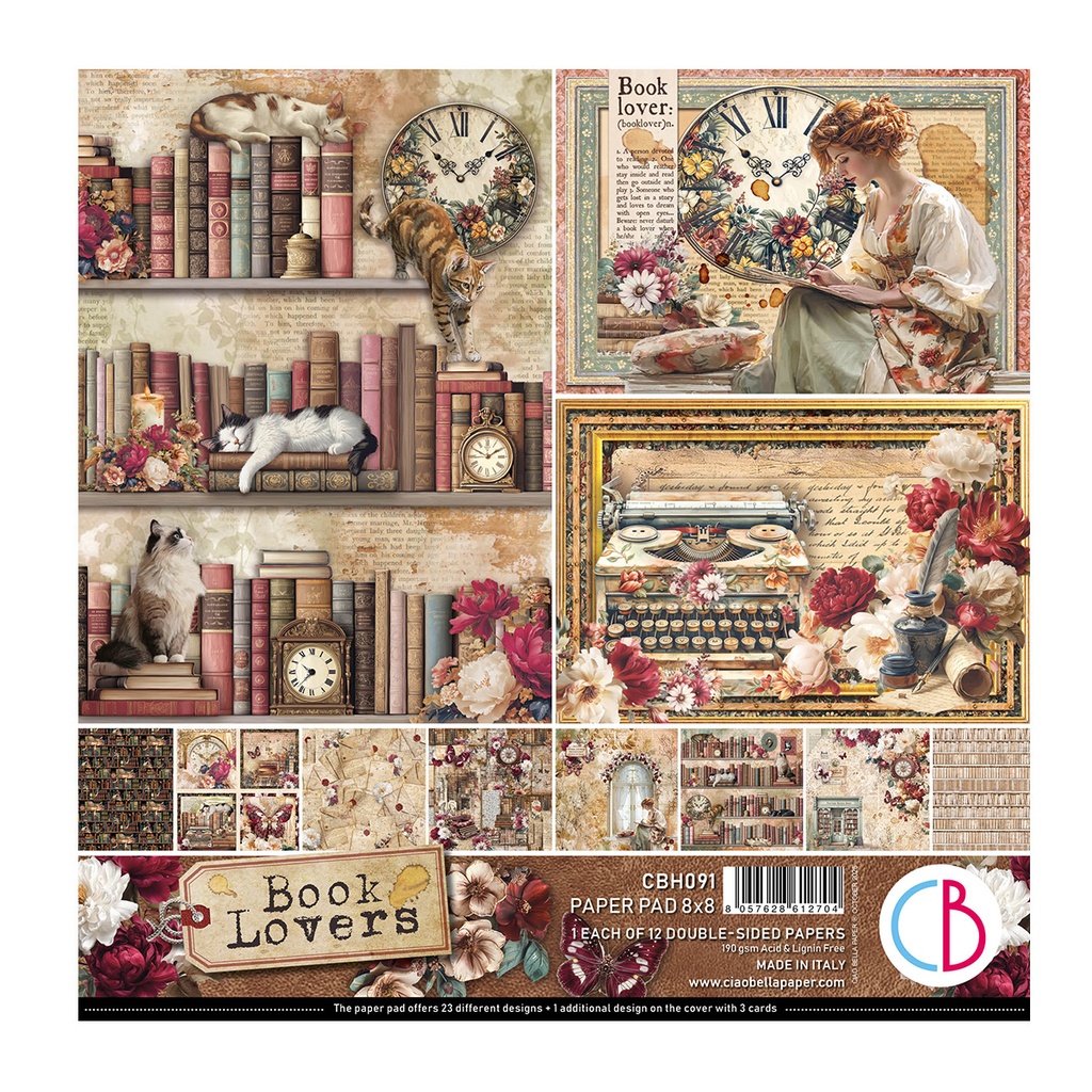 Ciao Bella Paper - Book Lovers - 8"x8" Paper Pad