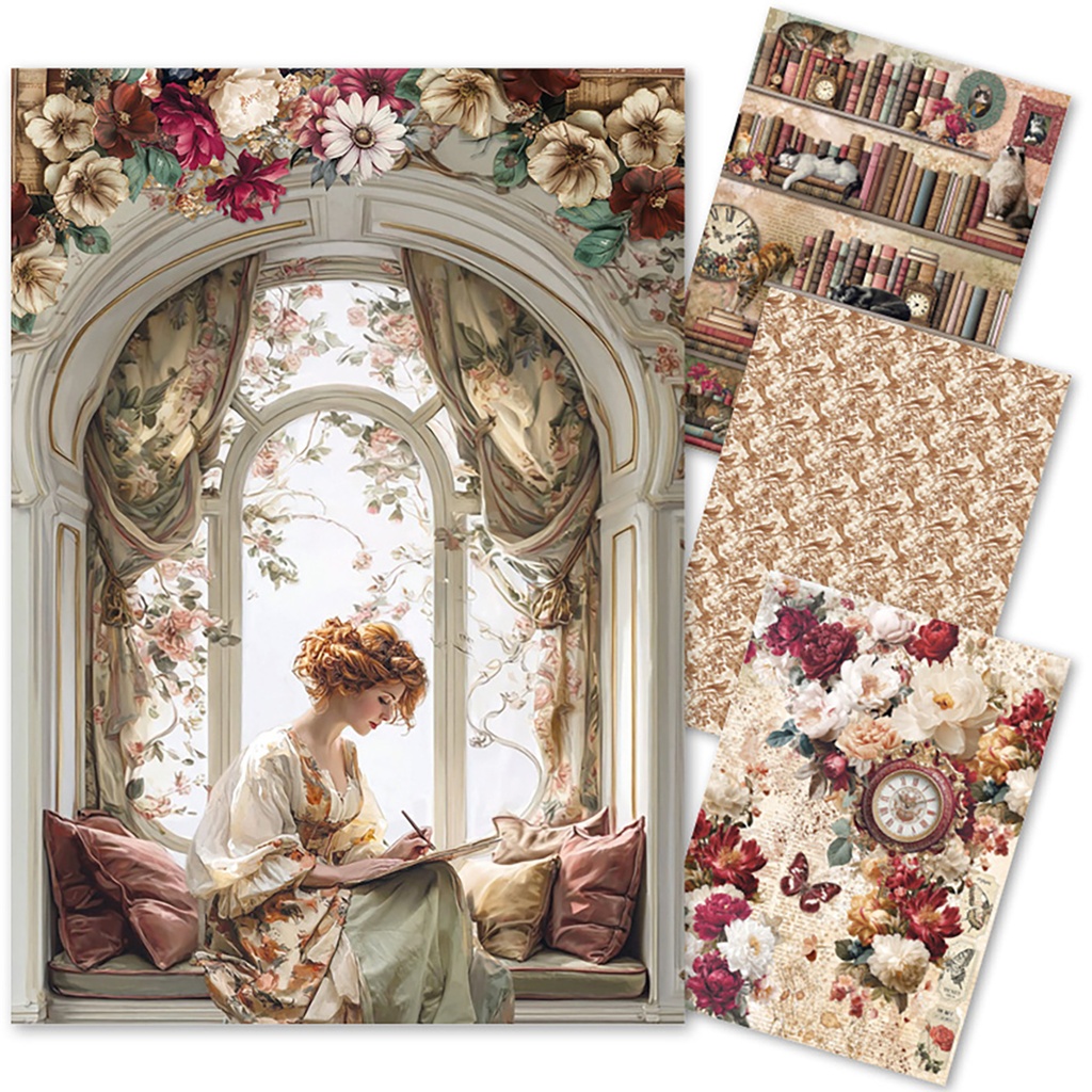 Ciao Bella Paper - Book Lovers - A4 Rice Paper (mixed designs x 4)