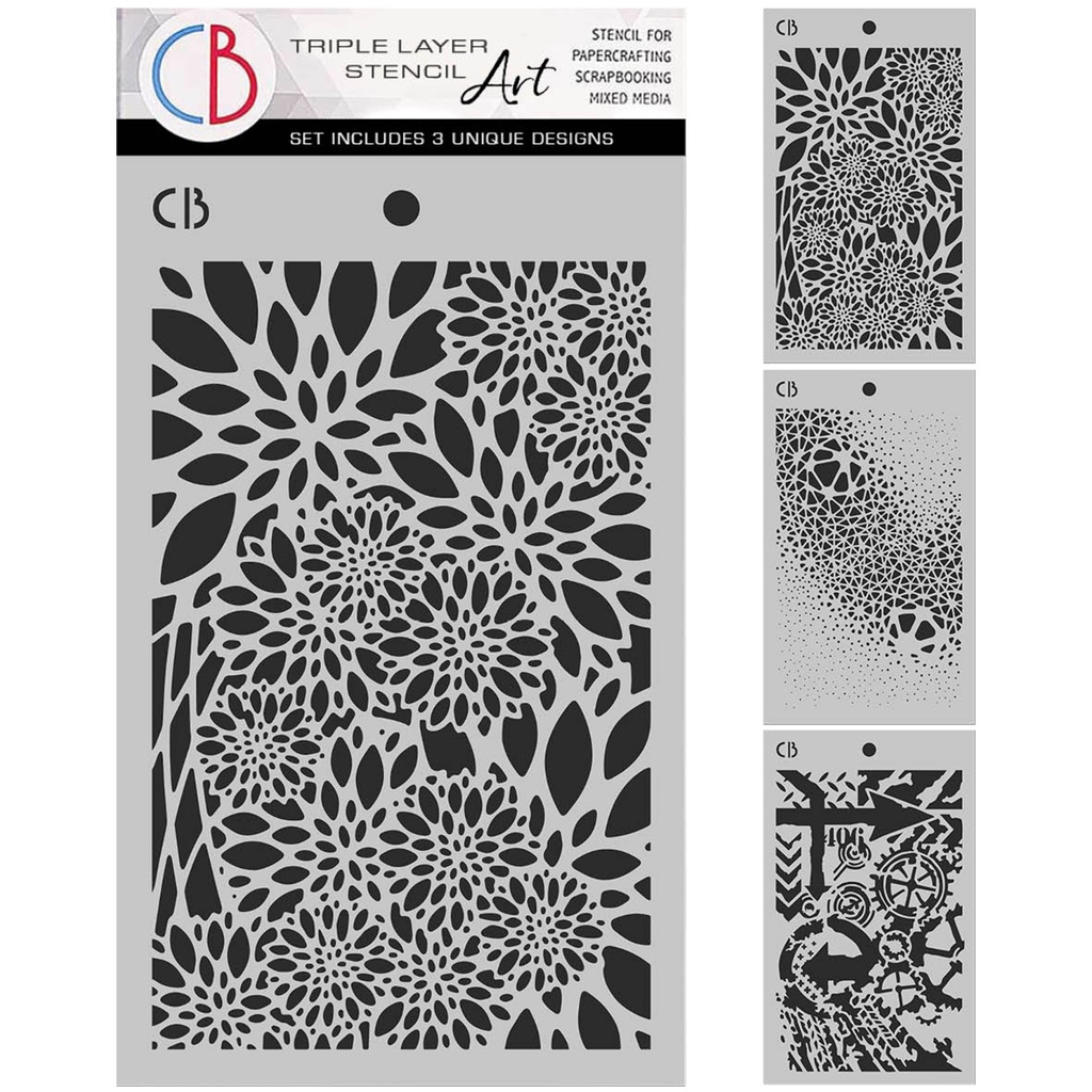 Ciao Bella Paper - Polar Railway - Triple Layer Stencil Set (5"x8")