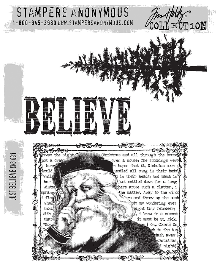 Tim Holtz - Stampers Anonymous Cling Stamps - Just Believe